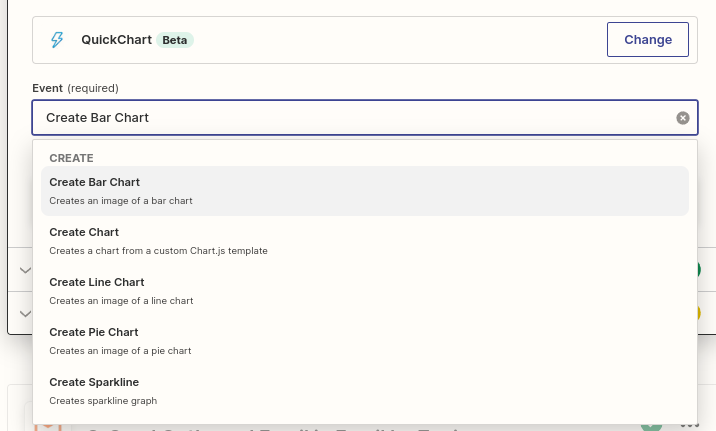 Some of the built-in chart types.